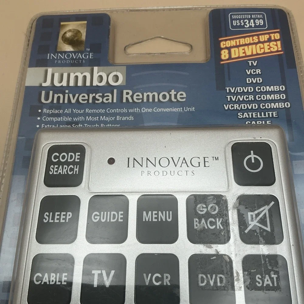 INNOVAGE Products Jumbo‎ Universal Grey Remote Control NEW